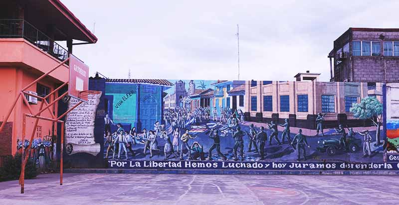 Mural da morte dos estudantes Sergio, Erick, Jose e 